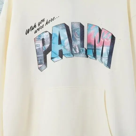 Palm Angels White Hoodie